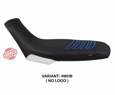APTU66BU_4WHB_2 Seat saddle cover Boras Special Color Ultragrip White - Blue WHB T.I. for Aprilia Tuareg 660 2021 > 2024
