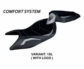 Seat saddle cover Naxos Comfort System Silver (SL) T.I. for APRILIA RS 660 2021 > 2022