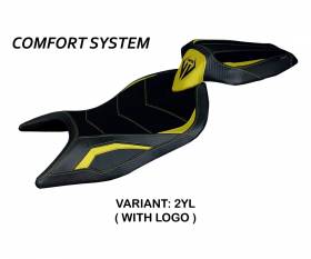 Seat saddle cover Naxos Comfort System Yellow (YL) T.I. for APRILIA RS 660 2021 > 2022