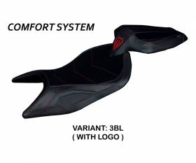 Seat saddle cover Naxos Comfort System Black (BL) T.I. for APRILIA RS 660 2021 > 2022