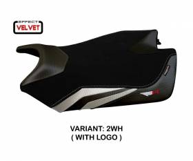 Seat saddle cover Torino Velvet White (WH) T.I. for APRILIA RSV4 2009 > 2020