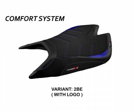ATV4FNC-2BE-1 Housse de selle Nashua comfort system Bleu BE + logo T.I. pour Aprilia Tuono V4 Factory 2021 > 2023