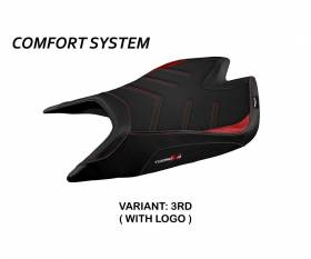 Sattelbezug Sitzbezug Nashua comfort system Rot RD + logo T.I. fur Aprilia Tuono V4 Factory 2021 > 2023