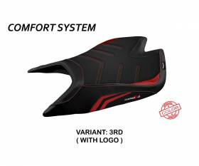 Rivestimento sella Nashua special color comfort system Rosso RD + logo T.I. per Aprilia Tuono V4 Factory 2021 > 2023