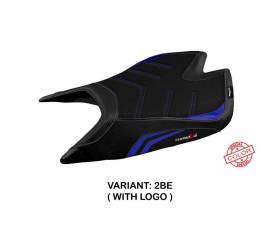 Housse de selle Nashua special color ultragrip Bleu BE + logo T.I. pour Aprilia Tuono V4 Factory 2021 > 2023