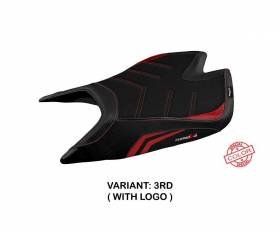 Housse de selle Nashua special color ultragrip Rouge RD + logo T.I. pour Aprilia Tuono V4 Factory 2021 > 2023