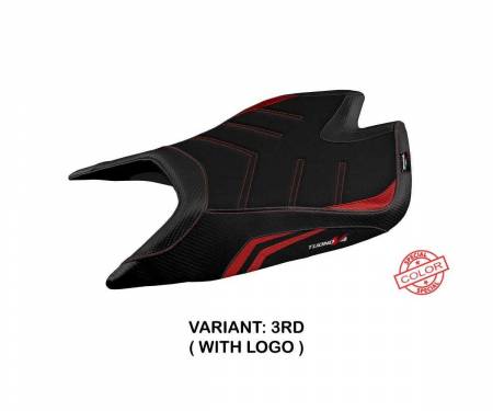 ATV4FNSU-3RD-1 Housse de selle Nashua special color ultragrip Rouge RD + logo T.I. pour Aprilia Tuono V4 Factory 2021 > 2023