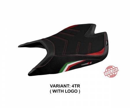 ATV4FNSU-4TR-1 Housse de selle Nashua special color ultragrip Tricolore TR + logo T.I. pour Aprilia Tuono V4 Factory 2021 > 2023