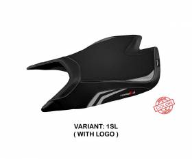 Seat saddle cover Nashua special color Silver SL + logo T.I. for Aprilia Tuono V4 Factory 2021 > 2023