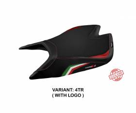 Seat saddle cover Nashua special color Tricolor TR + logo T.I. for Aprilia Tuono V4 Factory 2021 > 2023