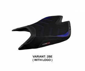 Seat saddle cover Nashua ultragrip Blue BE + logo T.I. for Aprilia Tuono V4 Factory 2021 > 2023