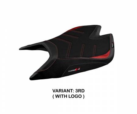 ATV4FNU-3RD-1 Rivestimento sella Nashua ultragrip Rosso RD + logo T.I. per Aprilia Tuono V4 Factory 2021 > 2023