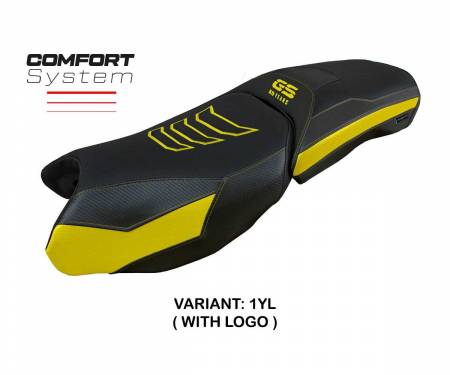 B125GAPC-1YL-1 Seat saddle cover Perth comfort system Yellow YL + logo T.I. for BMW R 1250 GS Adventure 2019 > 2023