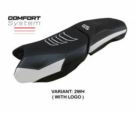 Seat saddle cover Perth comfort system White WH + logo T.I. for BMW R 1250 GS Adventure 2019 > 2023