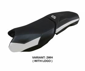 Seat saddle cover Perth White WH + logo T.I. for BMW R 1250 GS Adventure 2019 > 2023