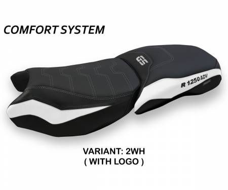 B125GAR4-2WH-4  Seat saddle cover Racconigi 4 Comfort System White (WH) T.I. for BMW R 1250 GS ADVENTURE 2019 > 2023