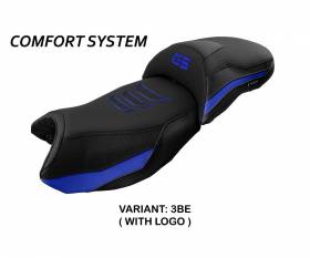 Seat saddle cover Ebern comfort system Blue BE + logo T.I. for BMW R 1250 GS 2019 > 2023