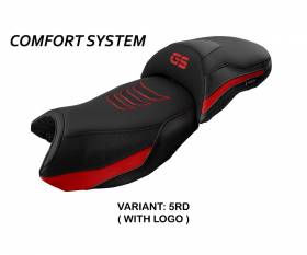 Seat saddle cover Ebern comfort system Red RD + logo T.I. for BMW R 1250 GS 2019 > 2023