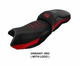 Seat saddle cover Ebern Red RD + logo T.I. for BMW R 1250 GS 2019 > 2023