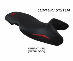 Seat saddle cover Mogan comfort system Red RD + logo T.I. for BMW F 650 GS 2000 > 2007