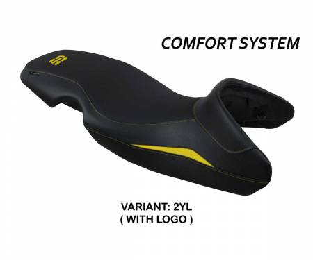 BF65MC-2YL-1 Seat saddle cover Mogan comfort system Yellow YL + logo T.I. for BMW F 650 GS 2000 > 2007