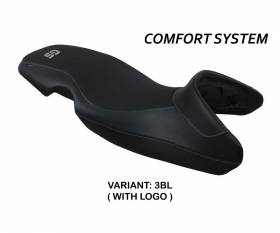 Seat saddle cover Mogan comfort system Black BL + logo T.I. for BMW F 650 GS 2000 > 2007