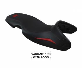 Seat saddle cover Mogan Red RD + logo T.I. for BMW F 650 GS 2000 > 2007