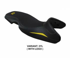 Seat saddle cover Mogan Yellow YL + logo T.I. for BMW F 650 GS 2000 > 2007