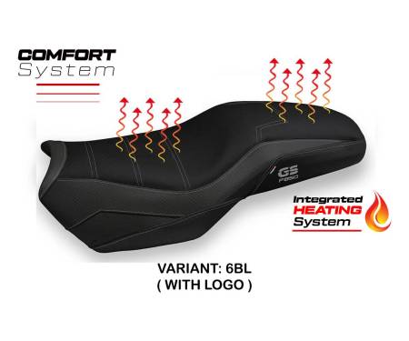 BF85GAT-6BL-1-HS Housse de selle Heating Comfort System Noir BL + logo T.I. pour BMW F 850 GS ADVENTURE 2019 > 2023