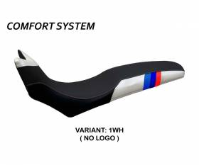Seat saddle cover Barone Anniversary Comfort System White (WH) T.I. for BMW F 800 GS 2008 > 2018