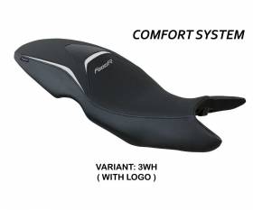 Seat saddle cover Maili comfort system White WH + logo T.I. for BMW F 800 R 2009 > 2020