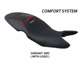 Seat saddle cover Maili comfort system Red RD + logo T.I. for BMW F 800 R 2009 > 2020