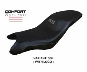 Seat saddle cover Thiva comfort system Black BL + logo T.I. for BMW G 310 GS 2017 > 2024