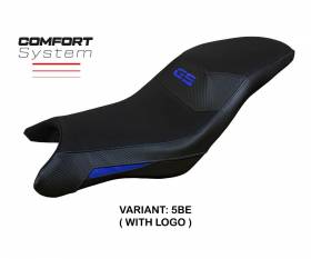 Seat saddle cover Thiva comfort system Blue BE + logo T.I. for BMW G 310 GS 2017 > 2024