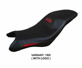 Seat saddle cover Thiva Red RD + logo T.I. for BMW G 310 GS 2017 > 2024