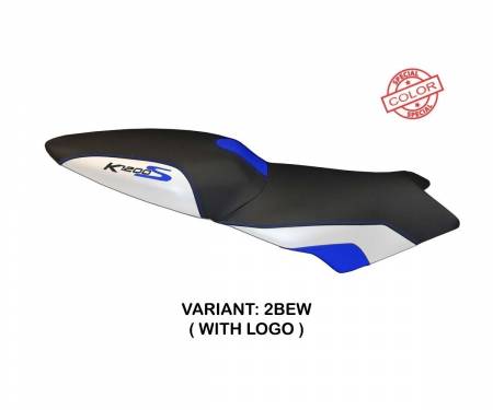 BK12SLS-2BEW-2 Seat saddle cover Lariano Special Color Blue - White (BEW) T.I. for BMW K 1200 S 2004 > 2008