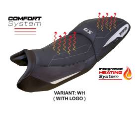 Sattelbezug Sitzbezug Heating Comfort System Weiss WH + logo T.I. fur BMW R 1300 GS (TOURING) 2023 > 2024