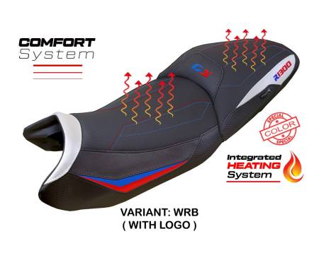 BMGS13AC-WRB-1-HS Seat saddle cover Heating Comfort System White - Red - Blue WRB + logo T.I. for BMW R 1300 GS (TOURING) 2023 > 2024