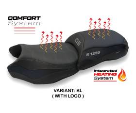 Housse de selle Heating Comfort System Noir BL + logo T.I. pour BMW R 1250 GS 2019 > 2023