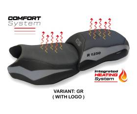 Sattelbezug Sitzbezug Heating Comfort System Grau GR + logo T.I. fur BMW R 1250 GS 2019 > 2023