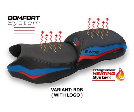 BMWGSHS-RDB-1-HS Seat saddle cover Heating Comfort System Red-black RDB + logo T.I. for BMW R 1250 GS 2019 > 2023