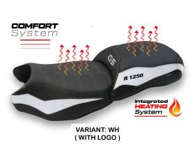 Housse de selle Heating Comfort System Blanche WH + logo T.I. pour BMW R 1250 GS 2019 > 2023