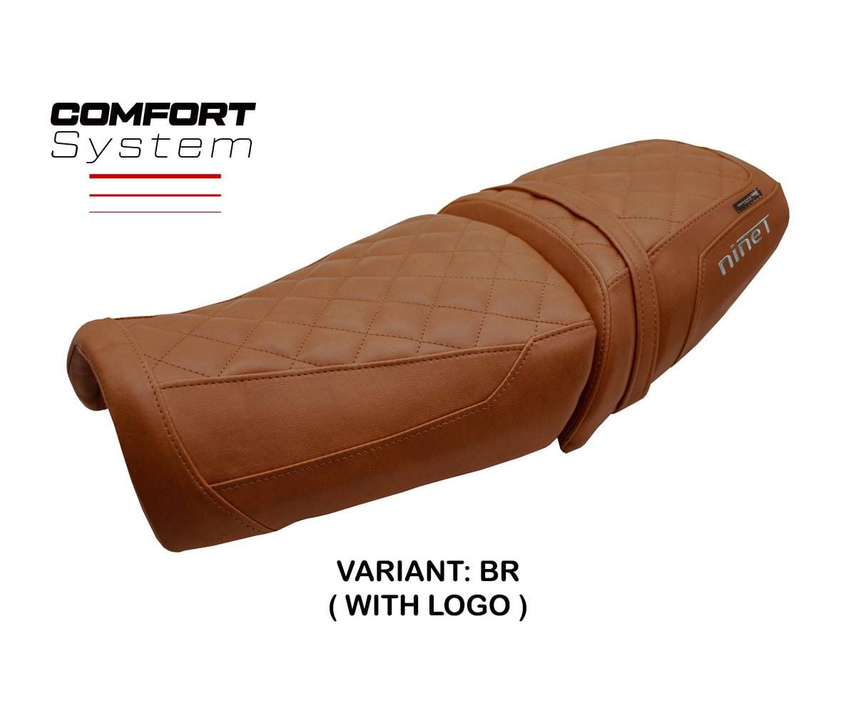 Coprisella Davis Vintage In Memory Foam Per Moto Guzzi V7 | Sella Marrone Con Logo Per Classic 750, Stone 750 E Stone 850 (2011-2020)