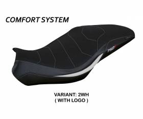 Housse de selle Lima comfort system Blanche WH + logo T.I. pour Benelli 752 S 2019 > 2024