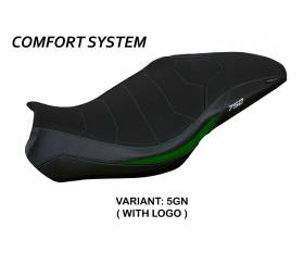 Seat saddle cover Lima comfort system Green GN + logo T.I. for Benelli 752 S 2019 > 2024