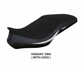 Seat saddle cover Lima White WH + logo T.I. for Benelli 752 S 2019 > 2024