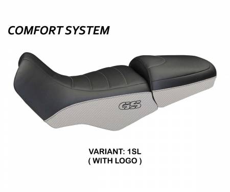 BR11GFCC-1SL-3 Funda Asiento Firenze Carbon Color Comfort System Plata (SL) T.I. para BMW R 1150 GS 1994 > 2003
