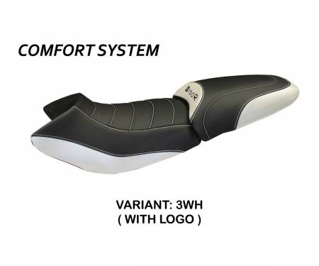BR11RMC-3WH-3 Seat saddle cover Massimo Carbon Color Comfort System White (WH) T.I. for BMW R 1150 R 2000 > 2007