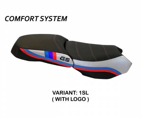 BR12GAEC-1SL-3 Rivestimento sella Exclusive Anniversary Comfort System Argento (SL) T.I. per BMW R 1200 GS ADVENTURE 2013 > 2018