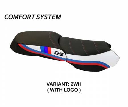BR12GAEC-2WH-3 Seat saddle cover Exclusive Anniversary Comfort System White (WH) T.I. for BMW R 1200 GS ADVENTURE 2013 > 2018